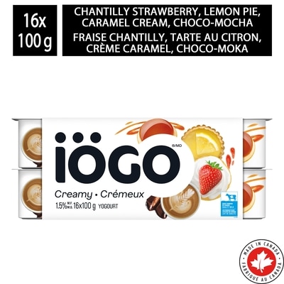 IÖGO Pots De Yogourt Desserts 15 % 16x100.0 g, 0,41 $/100g