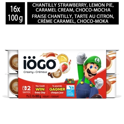 IÖGO Pots de yogourt desserts 1 % 16x100.0 g, 0,46 $/100g