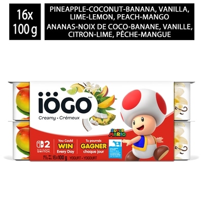 IÖGO Pots de yogourt tropical 1 % 16x100.0 g, 0,46 $/100g