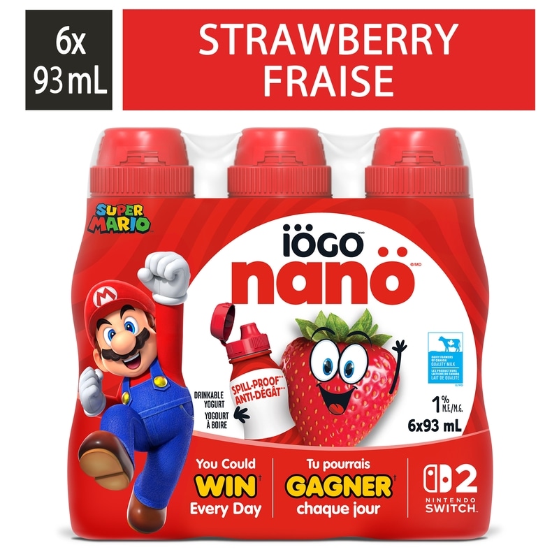 youkotoページ IOGO Nanö Drinkable Strawberry Yogurt 1% - 6x93.0 ml | Dominion