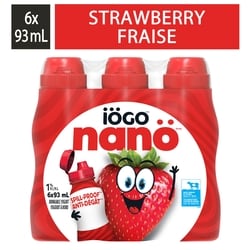 IÖGO Nanö yogourt à boire à la fraise 1 % 6x93.0 ml, 0,89 $/100ml