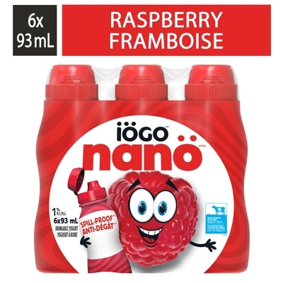 IOGO Nanö Drinkable Raspberry Yogurt 1% 6x93.0 ml, $0.63/100ml