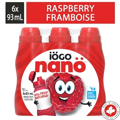 IOGO Nanö Drinkable Raspberry Yogurt 1% 6x93.0 ml, $0.89/100ml