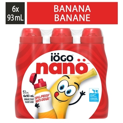 IOGO Nanö Drinkable Banana Yogurt 1% 6x93.0 ml, $0.98/100ml