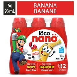 IÖGO Nanö yogourt à boire à la banane 1 % 6x93.0 ml, 0,63 $/100ml