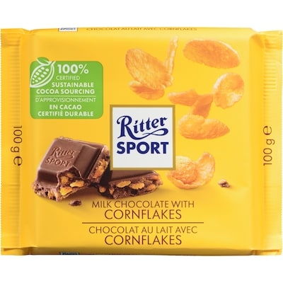 Ritter Sport Milk Chocolate with Cornflakes 100 g, $3.99/100g