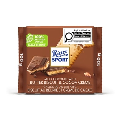 Ritter Sport Chocolate, Milk with Butter Biscuit & Cocoa Crème 100 g, $4.00/100g