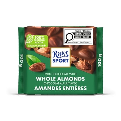 Ritter Sport Milk Chocolate Whole Almonds 100 g, $4.00/100g