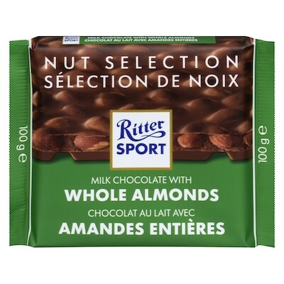 Ritter Sport Chocolat au lait Amandes entières 100 g, 4,00 $/100g