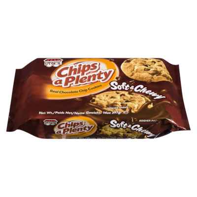 Paskesz Kosher Chips A Plenty, Soft & Chewy Cookies 425 g, $2.59/100g