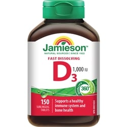 Jamieson Vitamin D 1,000 IU Fast Dissolving Sublingual Tablets 150 ea, $0.03/1ea