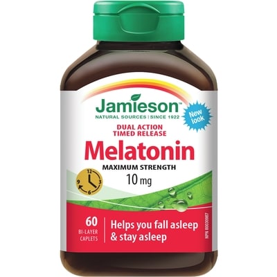 Jamieson Melatonin Maximum Strength Timed Release Dual Action Bi-Layer Caplets, 10 mg 60 ea, $0.17/1ea