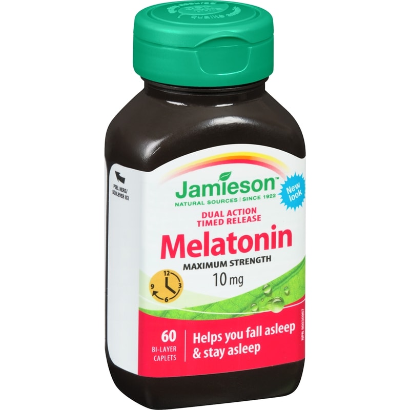 Melatonin Maximum Strength Timed Release Dual Action Bi-Layer Caplets, 10 mg