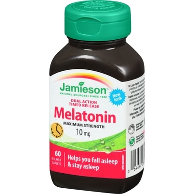 Melatonin Maximum Strength Timed Release Dual Action Bi-Layer Caplets, 10 mg