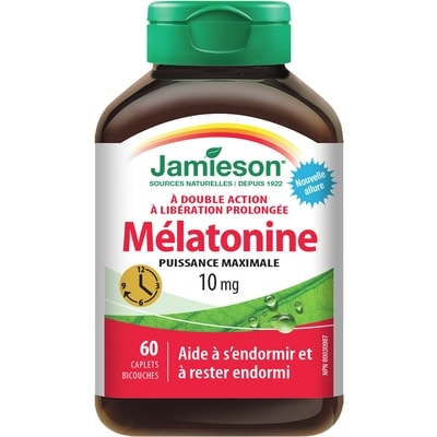 Jamieson Mélatonine forte puissance de double action à libération prolongée 10 mg 60 ea, 0,17 $/1ch