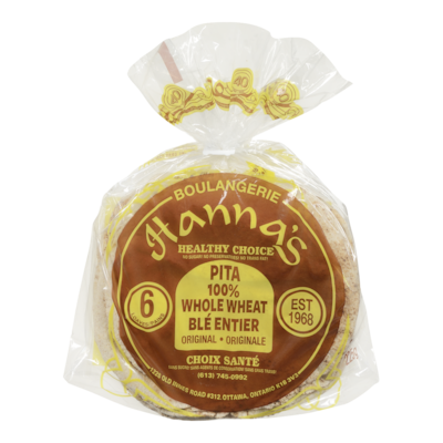 Hannas Pita, Small Whole Wheat 225 g, $1.11/100g