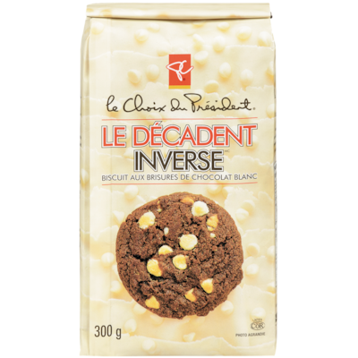 le Choix du Président Biscuits aux brisures de chocolat blanc Le Décadent inverse 300 g, 1,67 $/100g