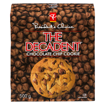 President's Choice The Decadent Chocolate Chip Cookie  500 g, $1.60/100g