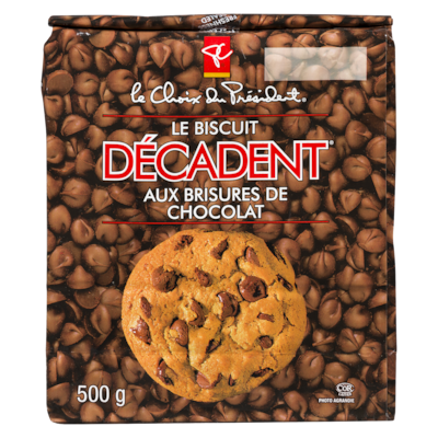 le Choix du Président Biscuit Décadent aux brisures de chocolat  500 g, 1,60 $/100g