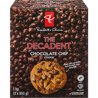 President's Choice The Decadent Chocolate Chip Cookies 1000 g, $1.50/100g