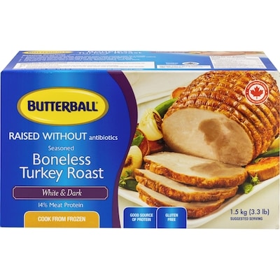 Butterball Boneless White & Dark Meat Turkey Breast Roast, Frozen 1.5 kg, $2.00/100g
