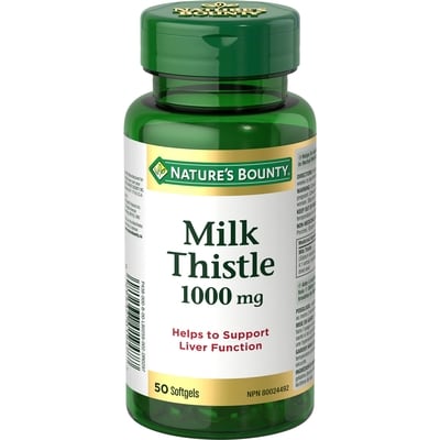 Nature's Bounty Milk Thistle 1000Mg, Helps Support Liver Functionand Helps To Protect Liver, Multi-Coloured, 50 Softgels 50 ea, $0.33/1ea