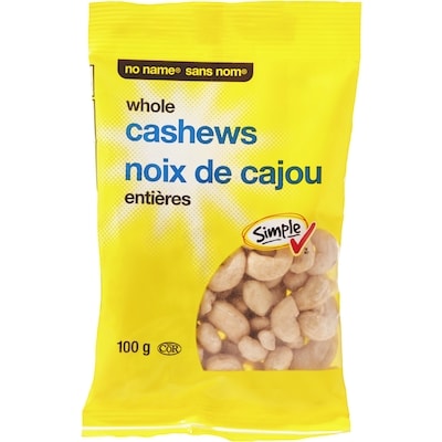 No Name Whole Cashews 100 g, $4.49/100g
