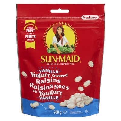 Sun-maid Raisins enrobés de yogourt 200 g, 2,75 $/100g