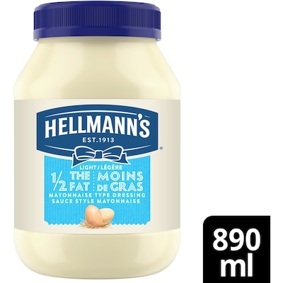 Hellmann's Mayonnaise Type Dressing Condiment Light Half Fat 890 ml, $0.76/100ml