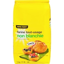 Sans Nom Farine tout-usage non blanchie 5 kg, 0,14 $/100g