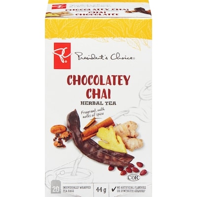 President's Choice Chocolatey Chai Herbal Tea 20 ea, $0.19/1ea