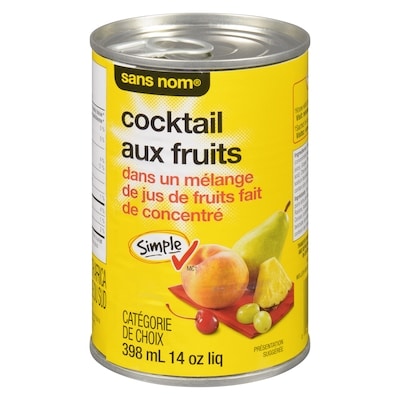 Sans Nom Cocktail aux fruits dans un mélange de jus de fruits fait de concentré 398 ml, 0,63 $/100ml
