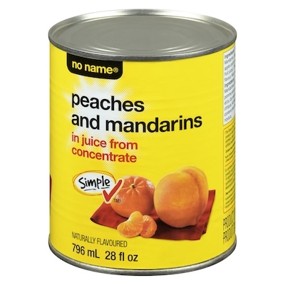No Name Peaches & Mandarins in Juice from Concentrate 796 ml, $0.63/100ml