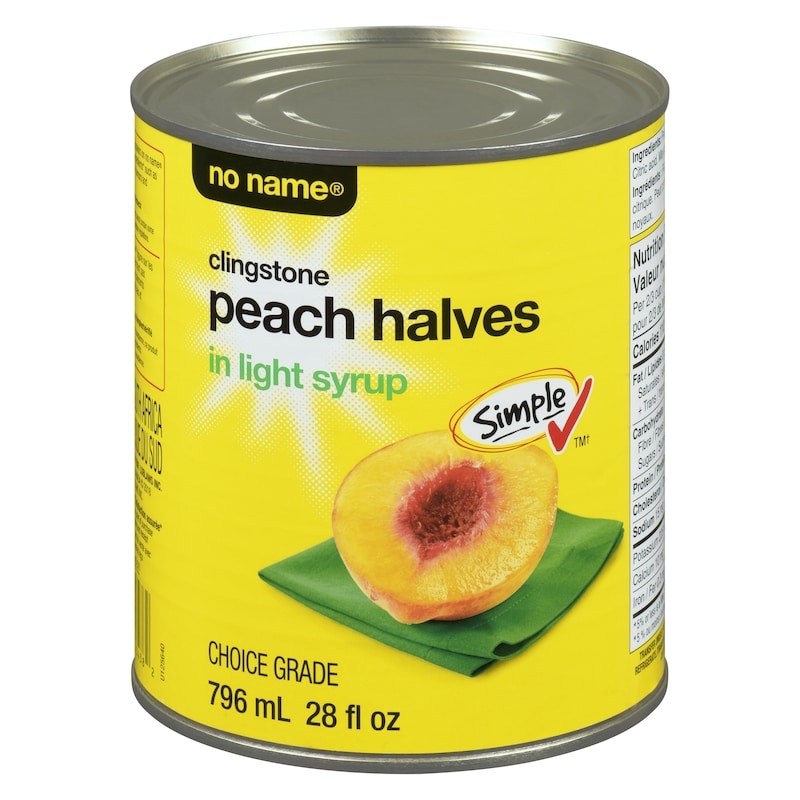 No Name Clingstone Peach Halves in Light Syrup - 796 ml | No
