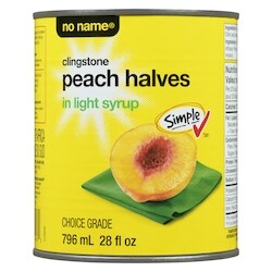 No Name Clingstone Peach Halves in Light Syrup - 796 ml | No