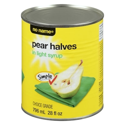 No Name Pear Halves in Light Syrup 796 ml, $0.56/100ml