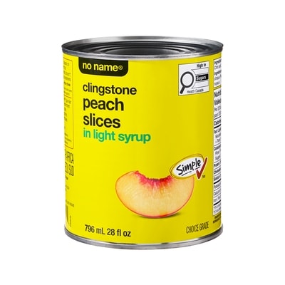 Sans Nom Pêches à noyau adhérent tranchées dans du sirop léger 796 ml, 0,38 $/100ml