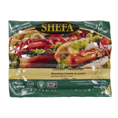 Shefa Saucisses fumées au poulet casher 450 g, 2,00 $/100g