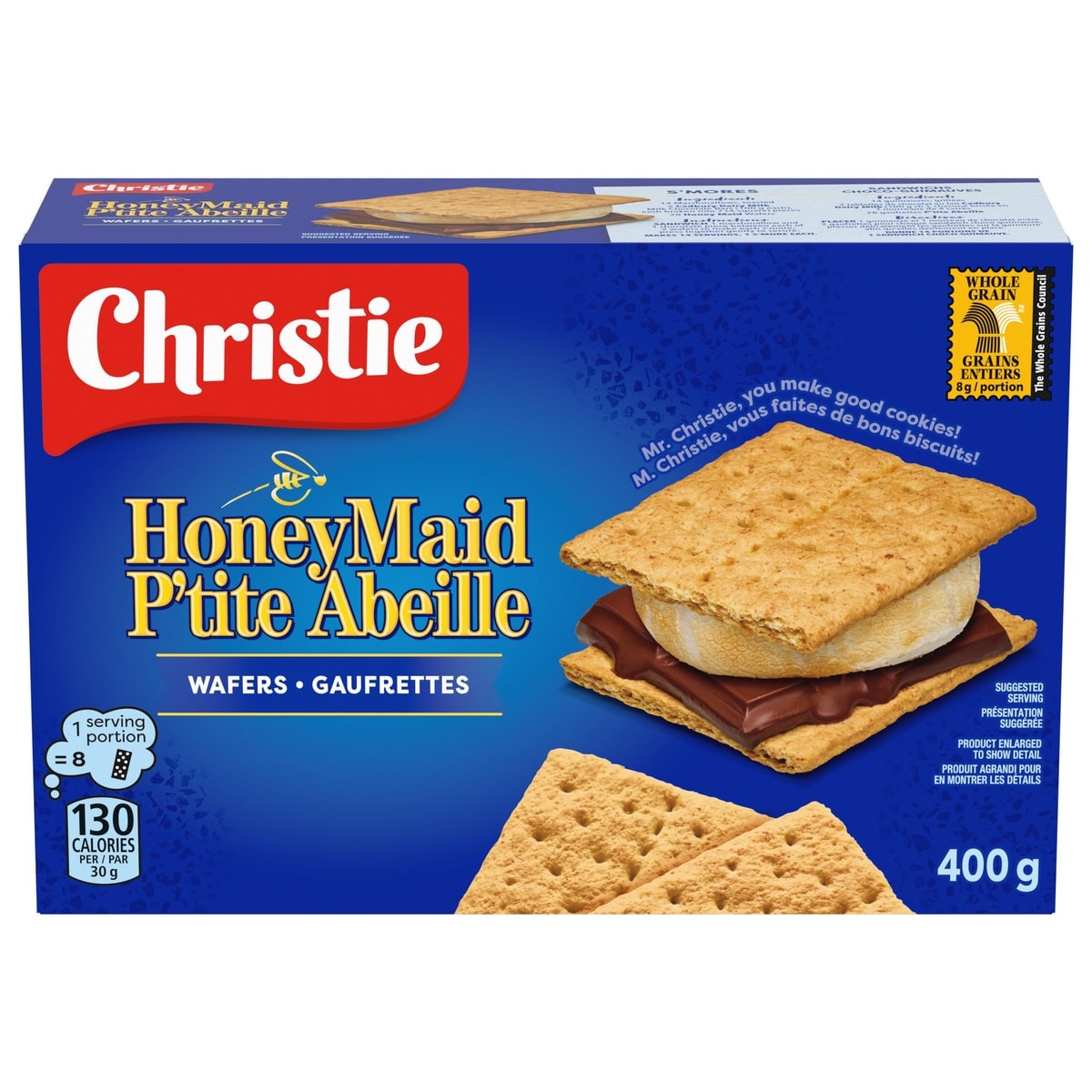 Christie Honey Maid Graham Wafers, Made with whole grains and real honey 400 g, $1.57/100g