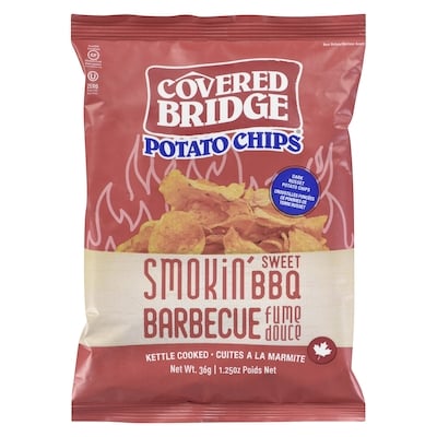 Covered Bridge Smokin' Sweet BBQ Old Fashioned Kettle Cooked Potato Chips 36 g, $4.97/100g