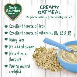 Baby Gourmet Organic Cereal Creamy Oatmeal 227 g Dominion