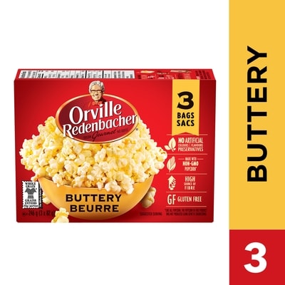 Orville Redenbacher’s Maïs soufflé, saveur beurre 3x82.0 g, 2,03 $/100g