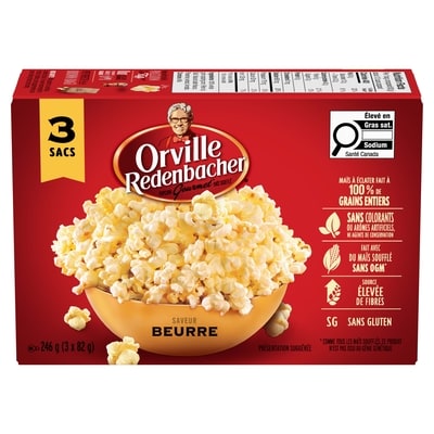 Orville Redenbacher’s Maïs soufflé, saveur beurre 3x82.0 g, 1,74 $/100g