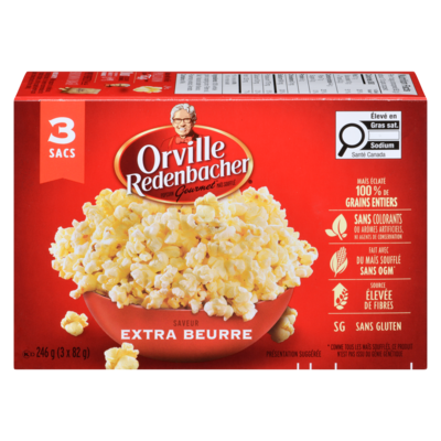 Orville Redenbacher’s Bol de maïs à éclater au micro-ondes, extra beurre 246 g, 1,62 $/100g