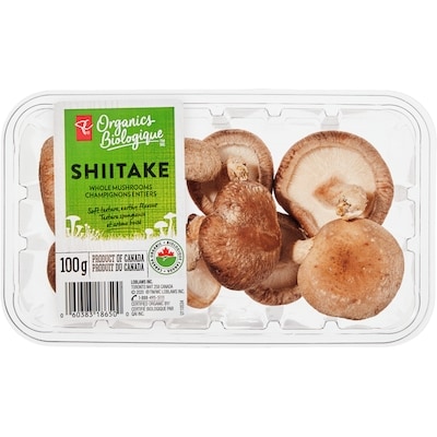 PC Organics Organics Whole Shiitake Mushrooms 100 g, $5.00/100g