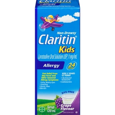 Claritin Kids Syrup Allergy Medication - 24 Hour Non-Drowsy Kids Allergy Medicine 120 ml, $9.58/100ml