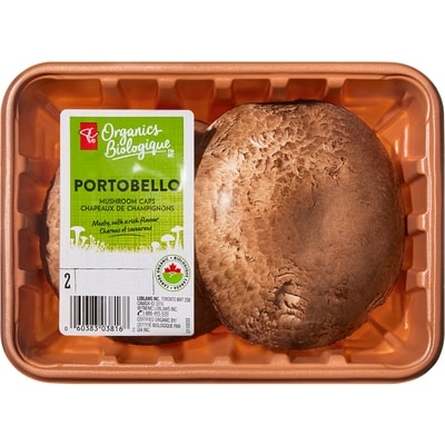 PC Organics Organics Portobello Mushroom Caps 2 ea, $4.11/100g $1.87/1lb