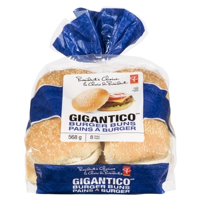 President's Choice Gigantico Burger Buns  8x71.0 g, $0.70/100g