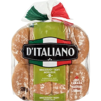 D'Italiano Brizzolio Hamburger Buns 528 g, $0.66/100g