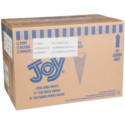Joy Ice Cream Waffle Cone, Large 192 ea, $0.41/1ea